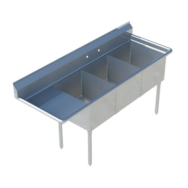 Three Compartment Sink Left Drainboard