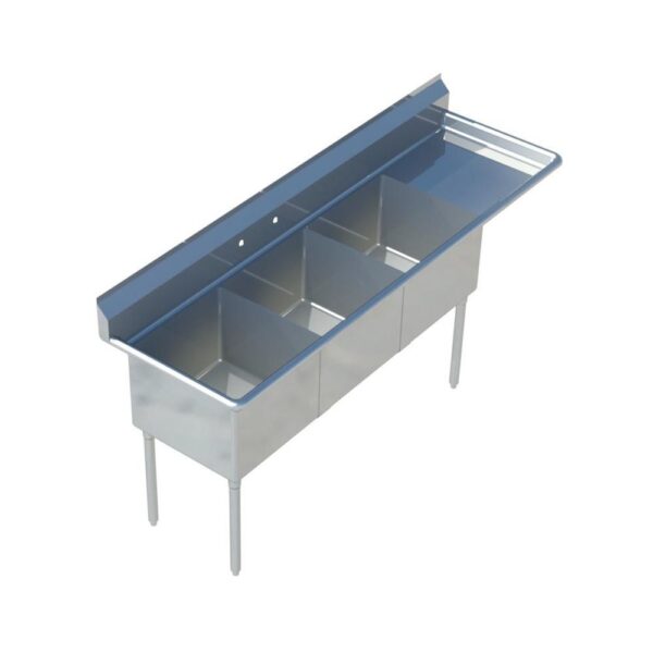 Three Compartment Sink Right Drainboard