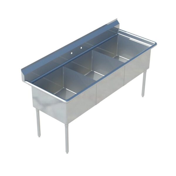 Three Compartment Sink No Drainboard