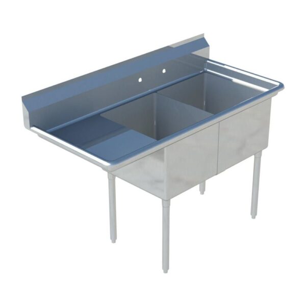 Two Compartment Sink Left Drainboard