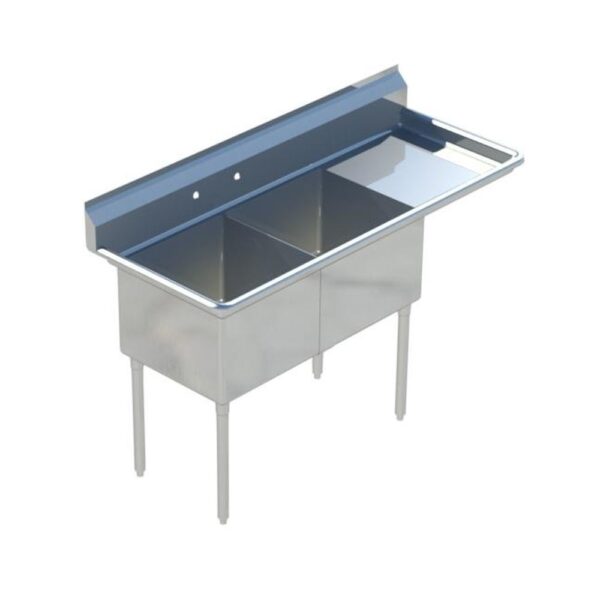 Two Compartment Sink Right Drainboard